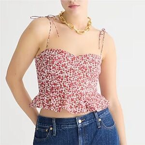 J. Crew Red Floral Tank Top